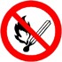 Feuer, offenes Licht und Rauchen Verboten