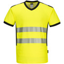Portwest Warn-T-Shirt, Gelb mit V-Ausschnitt